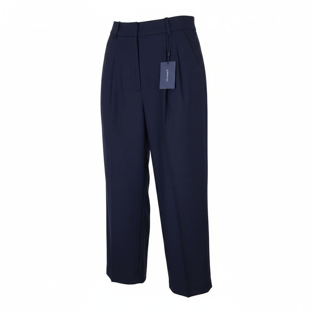 GANT Wool Blend HW Pleated Slack Women Trousers EU36 Blue Straight