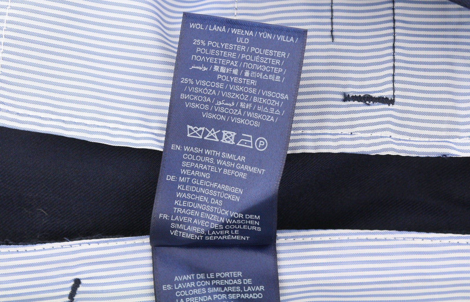 GANT Wool Blend HW Pleated Slack Women Trousers EU36 Blue Straight