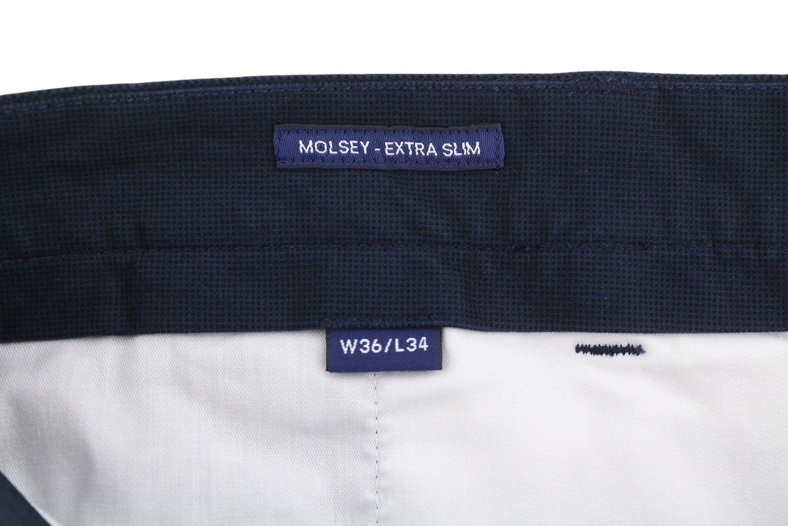 GANT Molsey Brushed Dot Chinos Men Trousers W36/L34 Blue Slim Fit