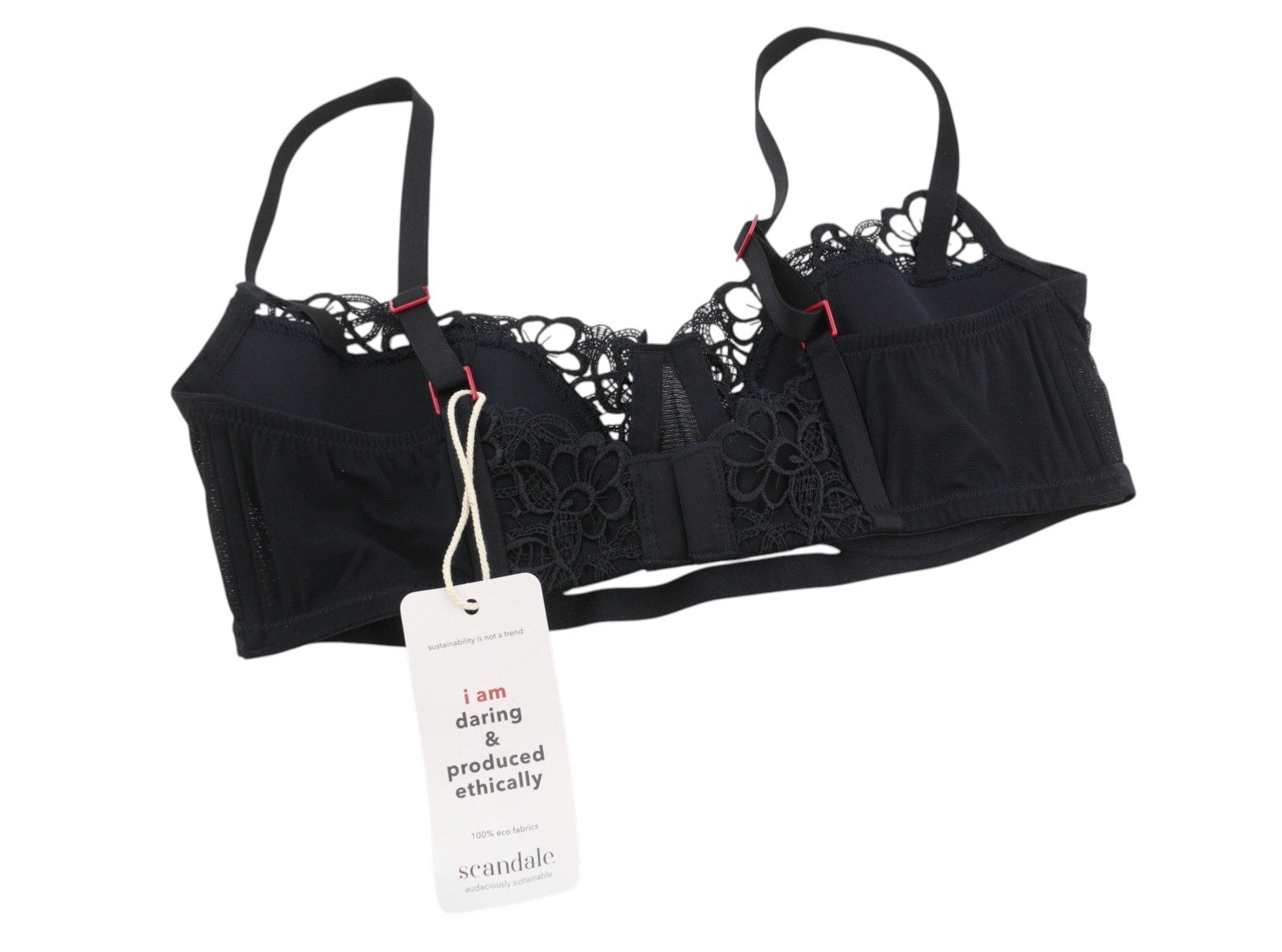 SCANDALE Le Balconet 1/2 Spacer Sublime-Black Women Bra 80E Black Guipure Laces
