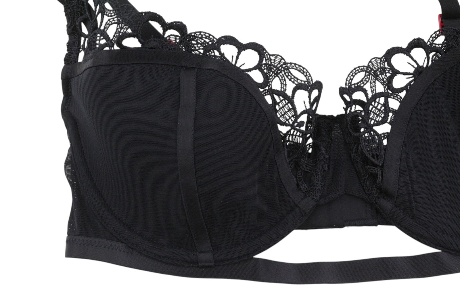 SCANDALE Le Balconet 1/2 Spacer Sublime-Black Women Bra 80E Black Guipure Laces