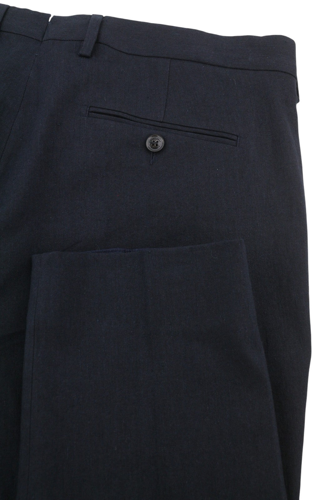 GANT Stretch Linen Men Trousers EU54 Evening Blue Tailored Zip