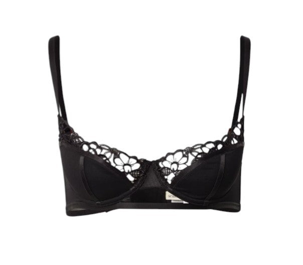 SCANDALE Le Balconet 1/2 Spacer Sublime-Black Women Bra 80B Black Guipure Laces