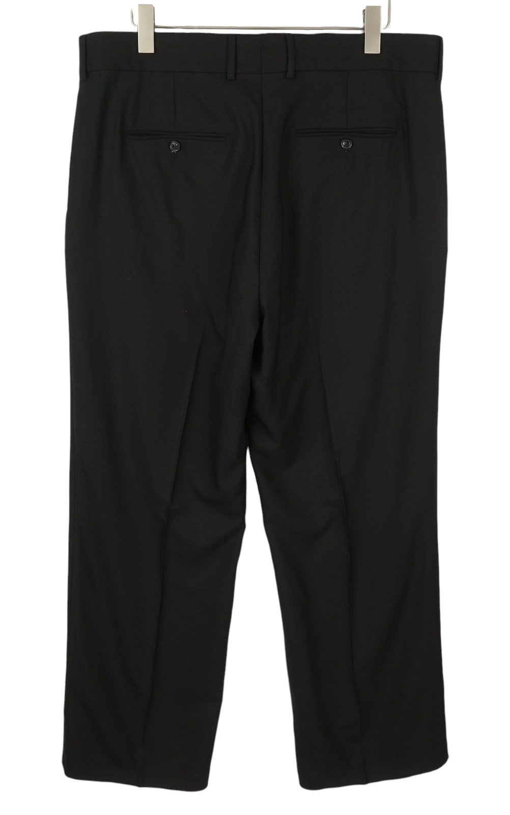 GANT Light Wool Men Trousers EU56 Black Straight Zip Formal