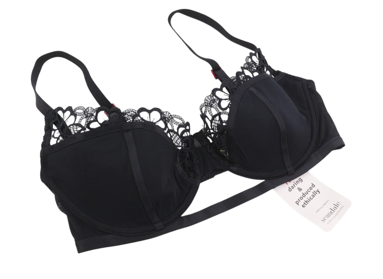 SCANDALE Le Balconet 1/2 Spacer Sublime-Black Women Bra 75D Black Guipure Laces