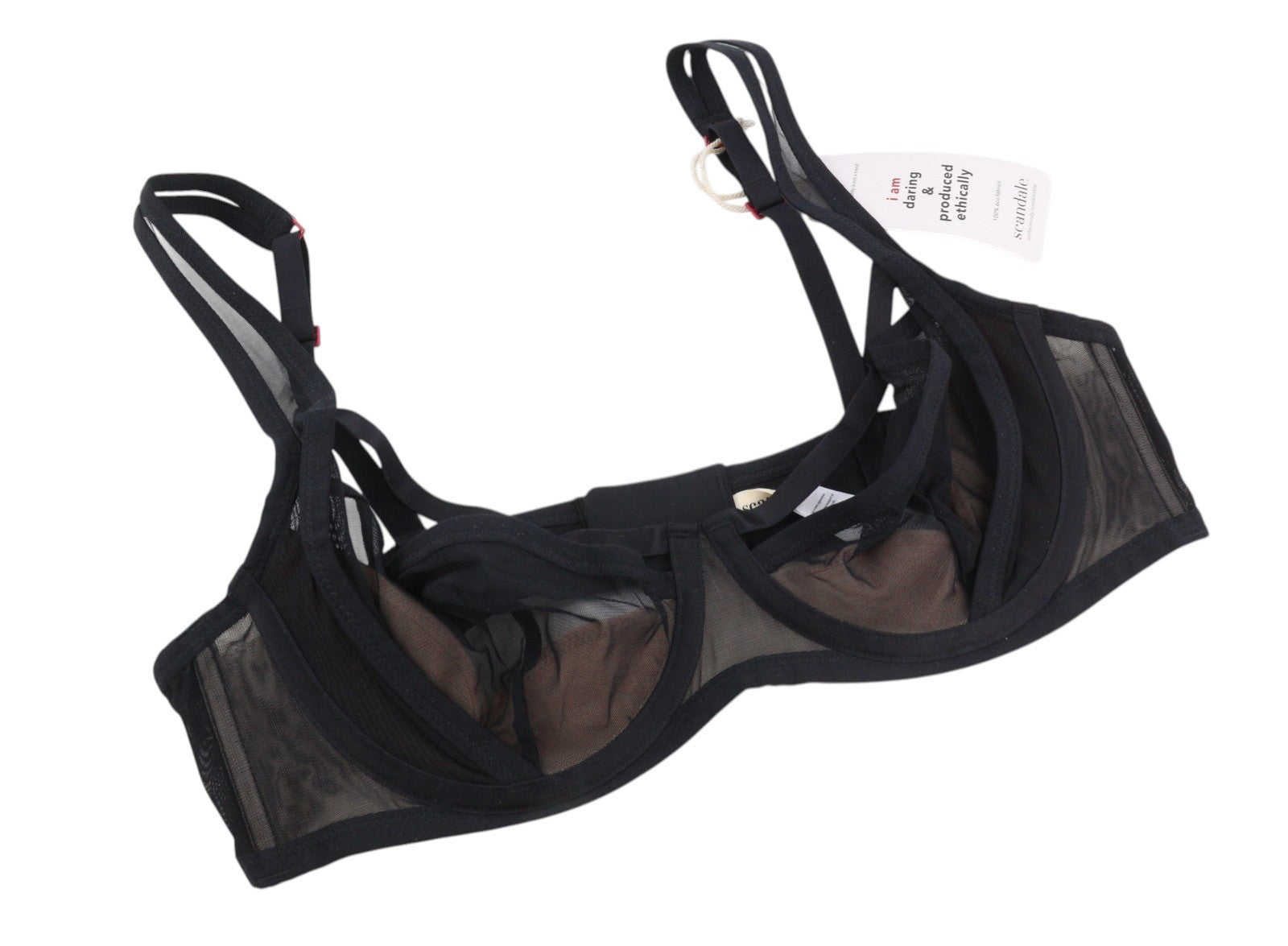 SCANDALE Le Balconet Base Lift Sleek-Black Women Bra 85E Transparent
