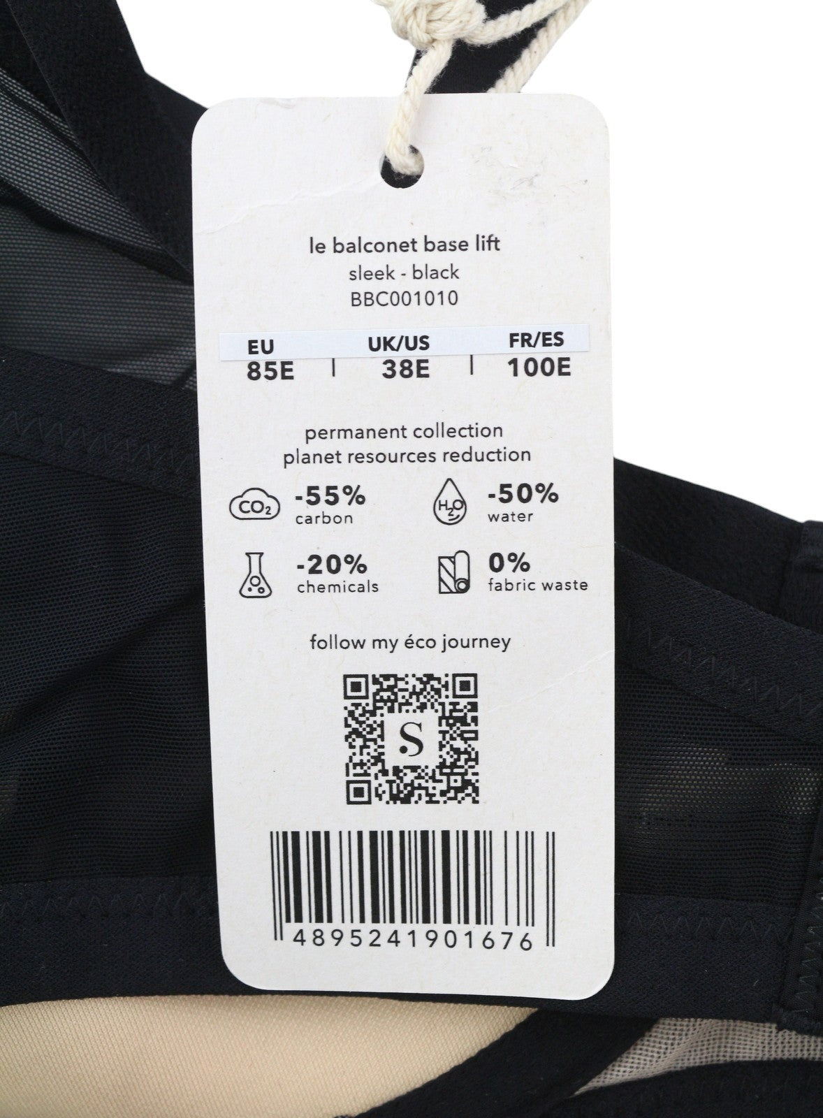 SCANDALE Le Balconet Base Lift Sleek-Black Women Bra 85E Transparent