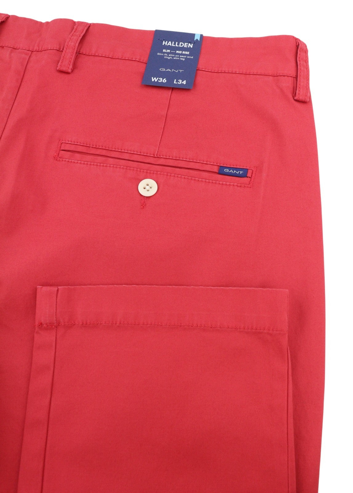 GANT Hallden Sunfaded Chinos Men Trousers W36/L34 Cardinal Slim