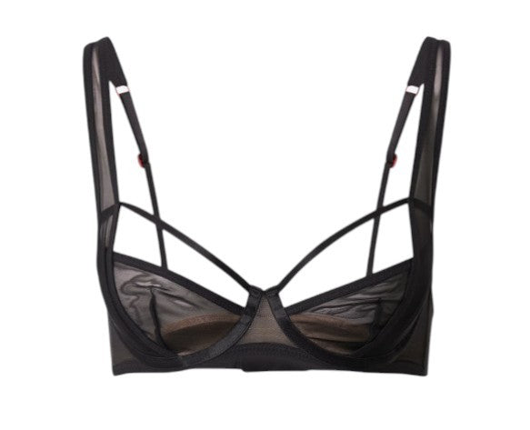 SCANDALE Le Balconet Base Lift Sleek-Black Women Bra 80C Transparent