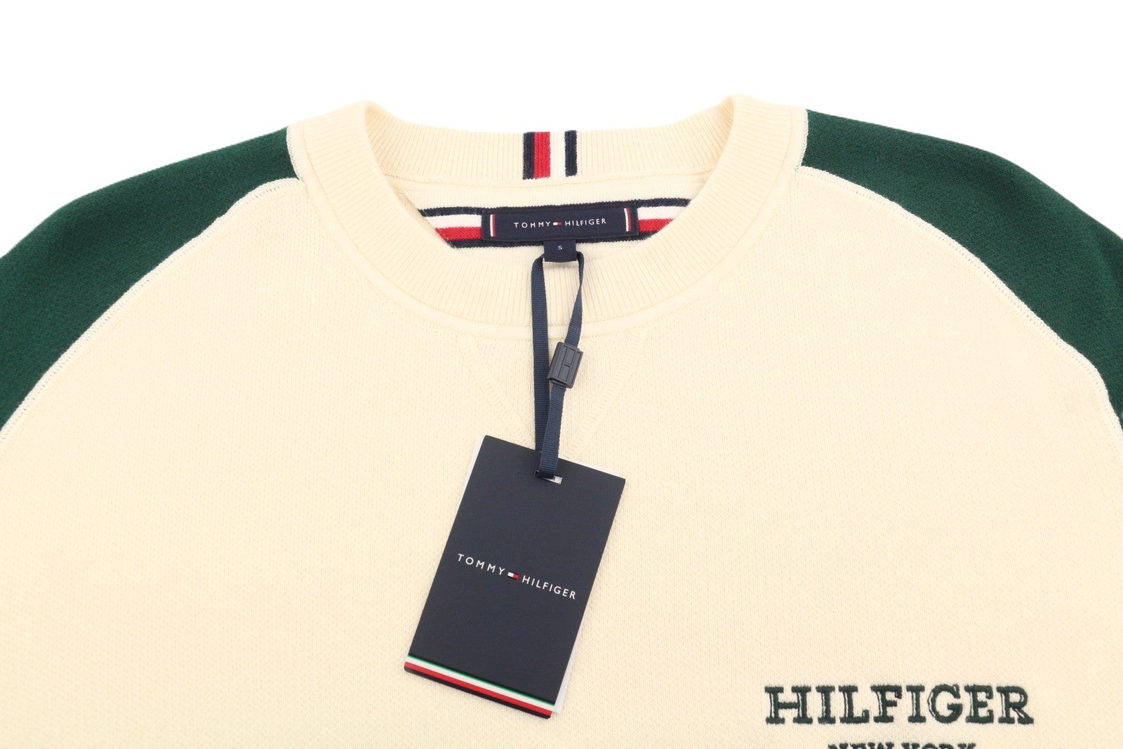 TOMMY HILFIGER Monotype Colour Block Crew Neck Men Jumper S Knit