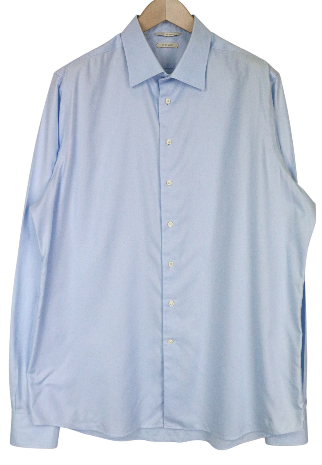 SUITSUPPLY Try On Slim Fit Men Formal Shirt 46L / 18L Blue Cutaway