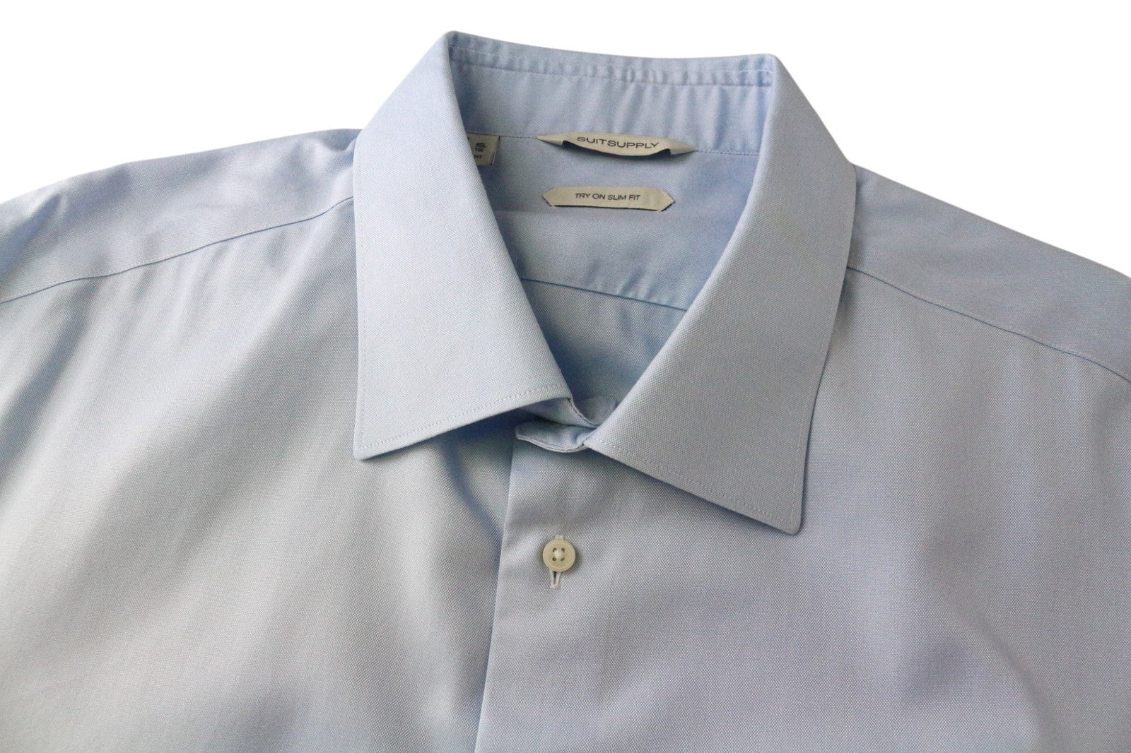 SUITSUPPLY Try On Slim Fit Men Formal Shirt 46L / 18L Blue Cutaway