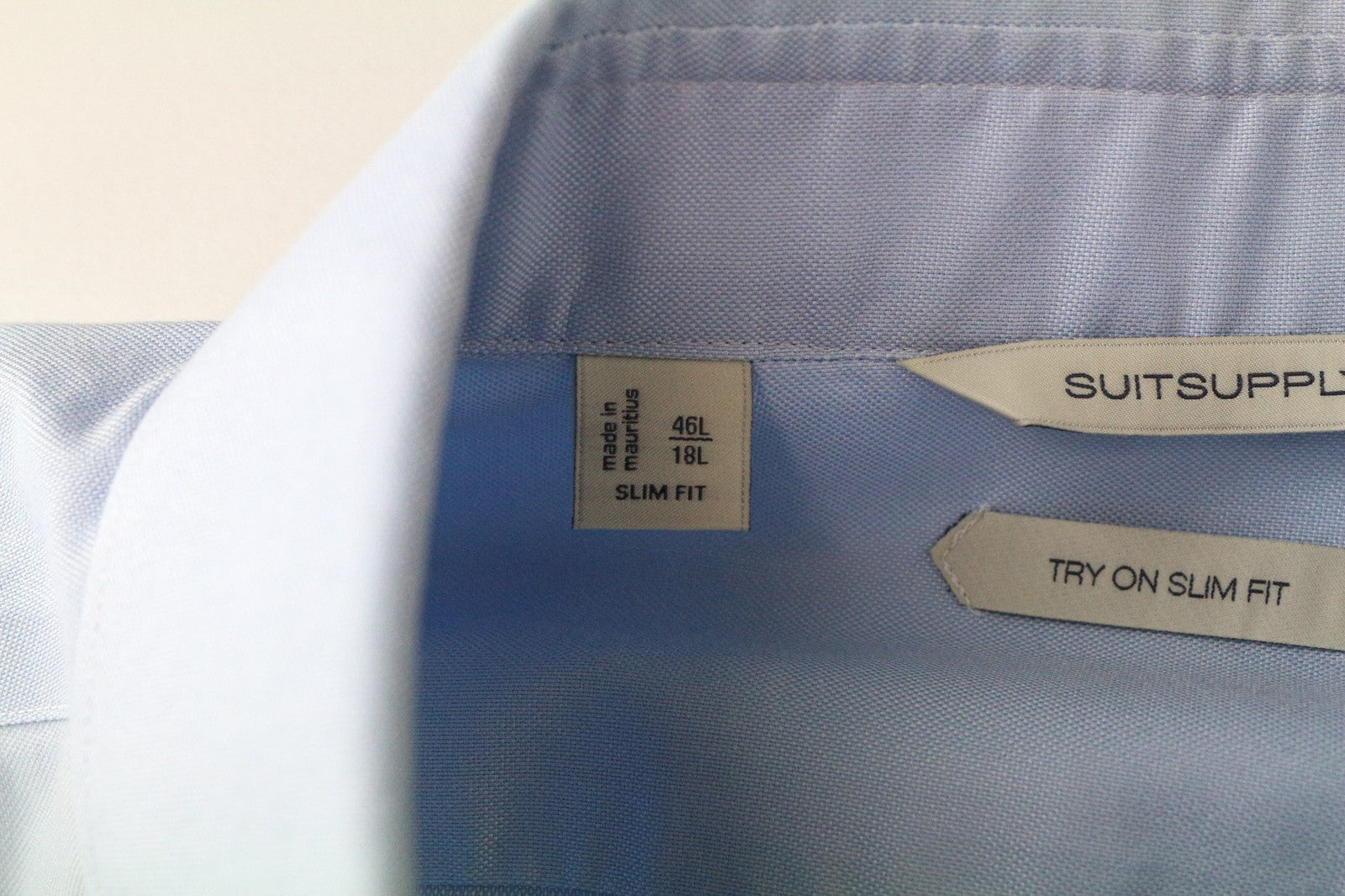 SUITSUPPLY Try On Slim Fit Men Formal Shirt 46L / 18L Blue Cutaway