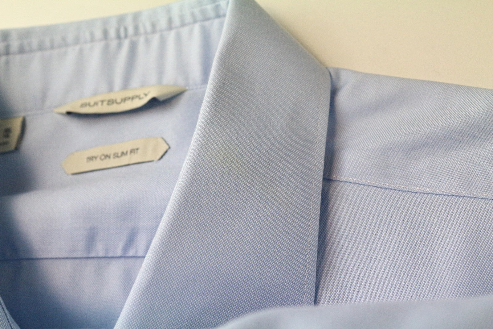SUITSUPPLY Try On Slim Fit Men Formal Shirt 46L / 18L Blue Cutaway