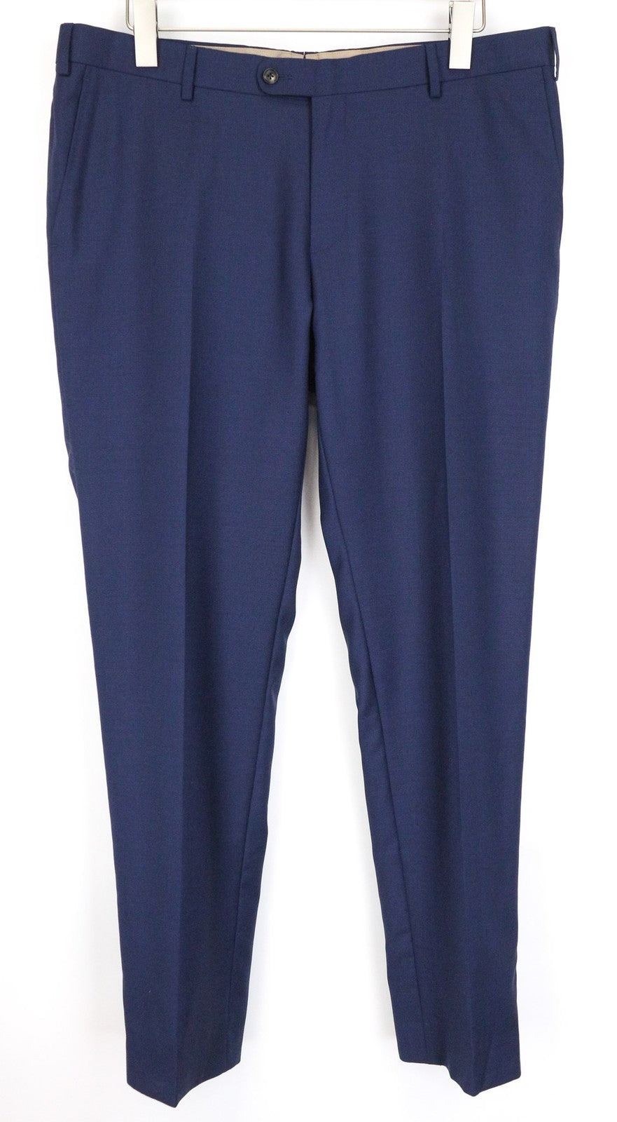 SUITSUPPLY Brescia Men's Trousers UK42S Blue Slim Glen Check Flat-Front  Wool