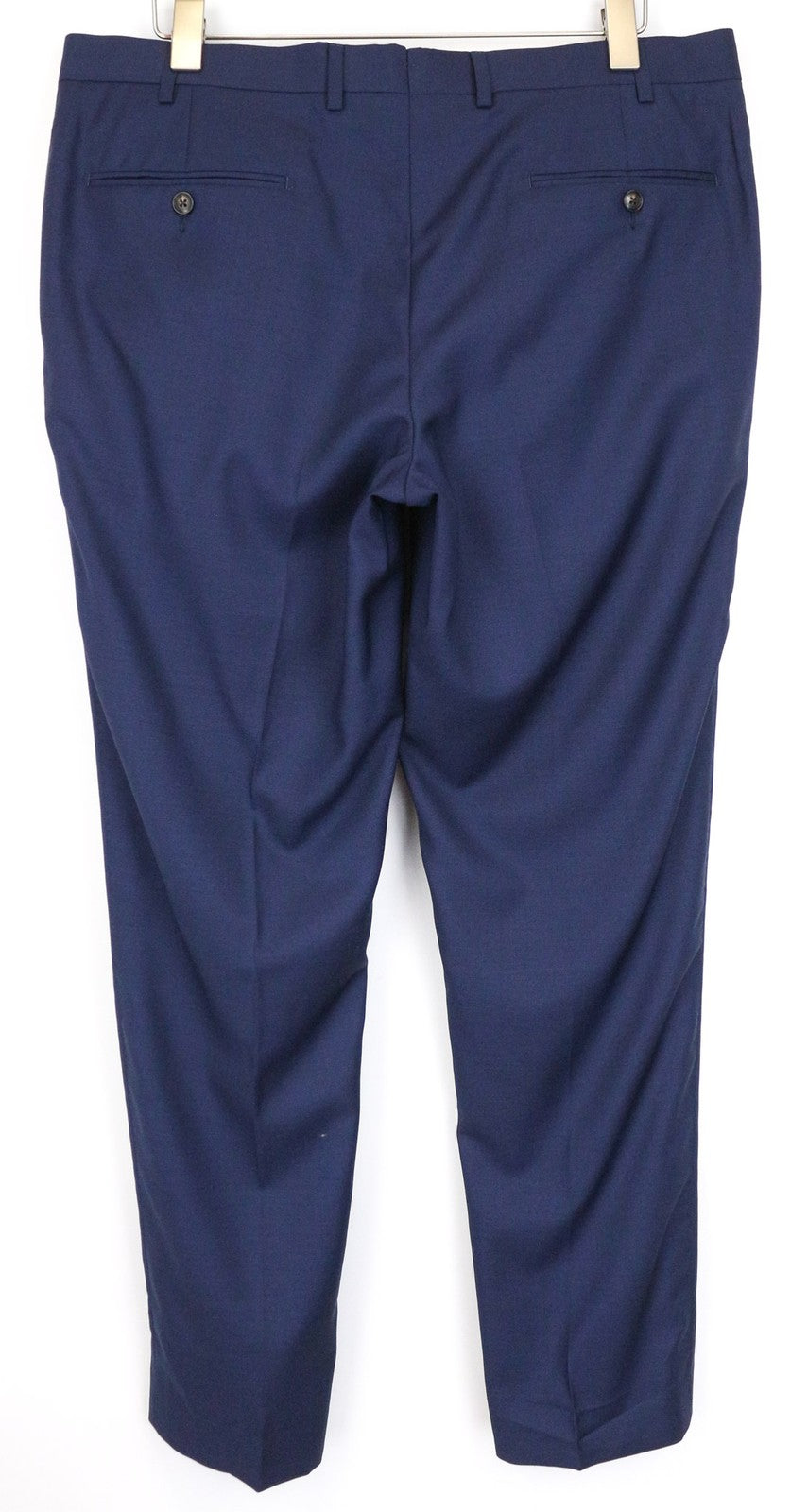 SUITSUPPLY Brescia Men's Trousers UK42S Blue Slim Glen Check Flat-Front  Wool