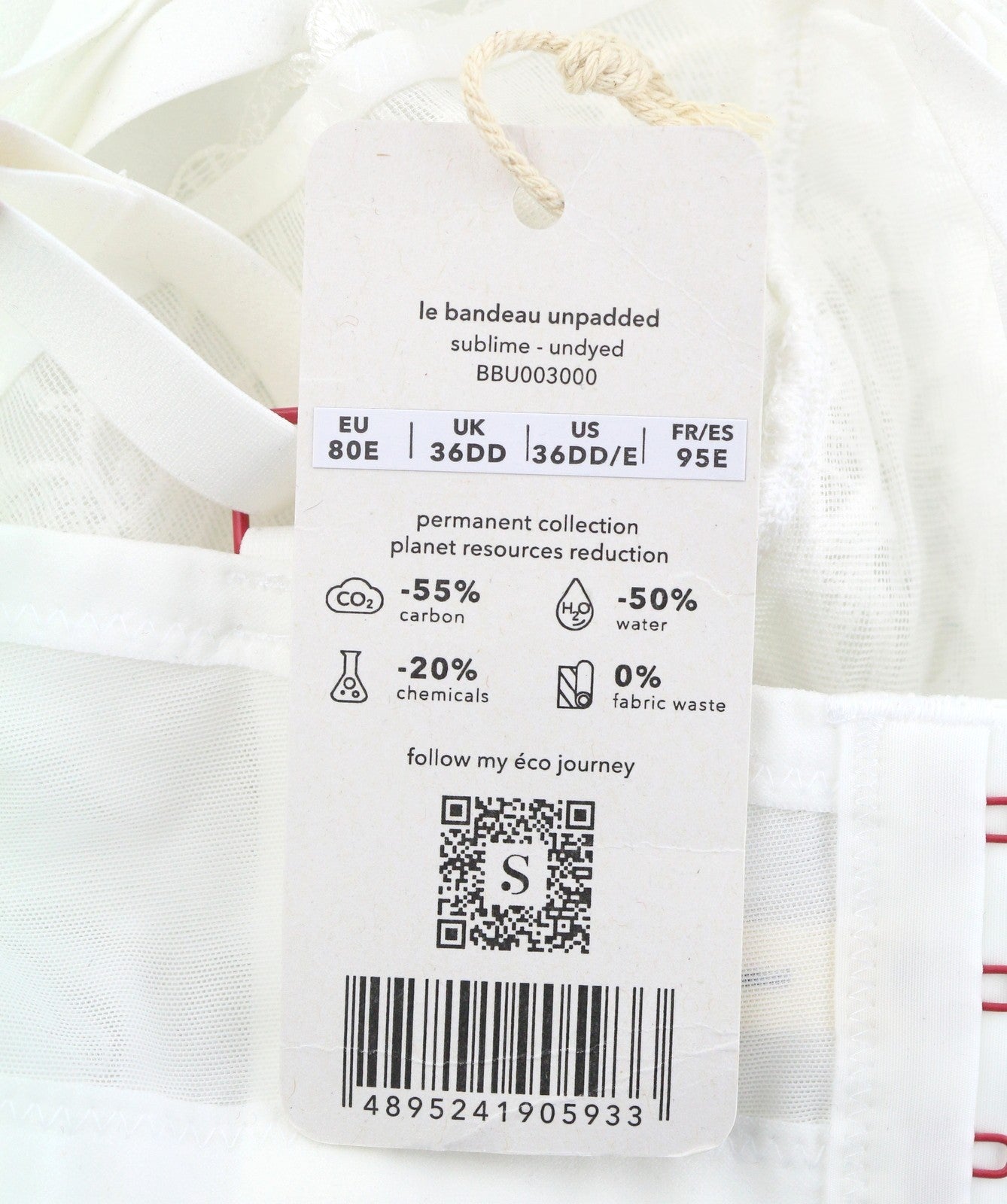 SCANDALE Le Bandeau Unpadded Sublime-Undyed Women Bra 80E White Guipure Laces