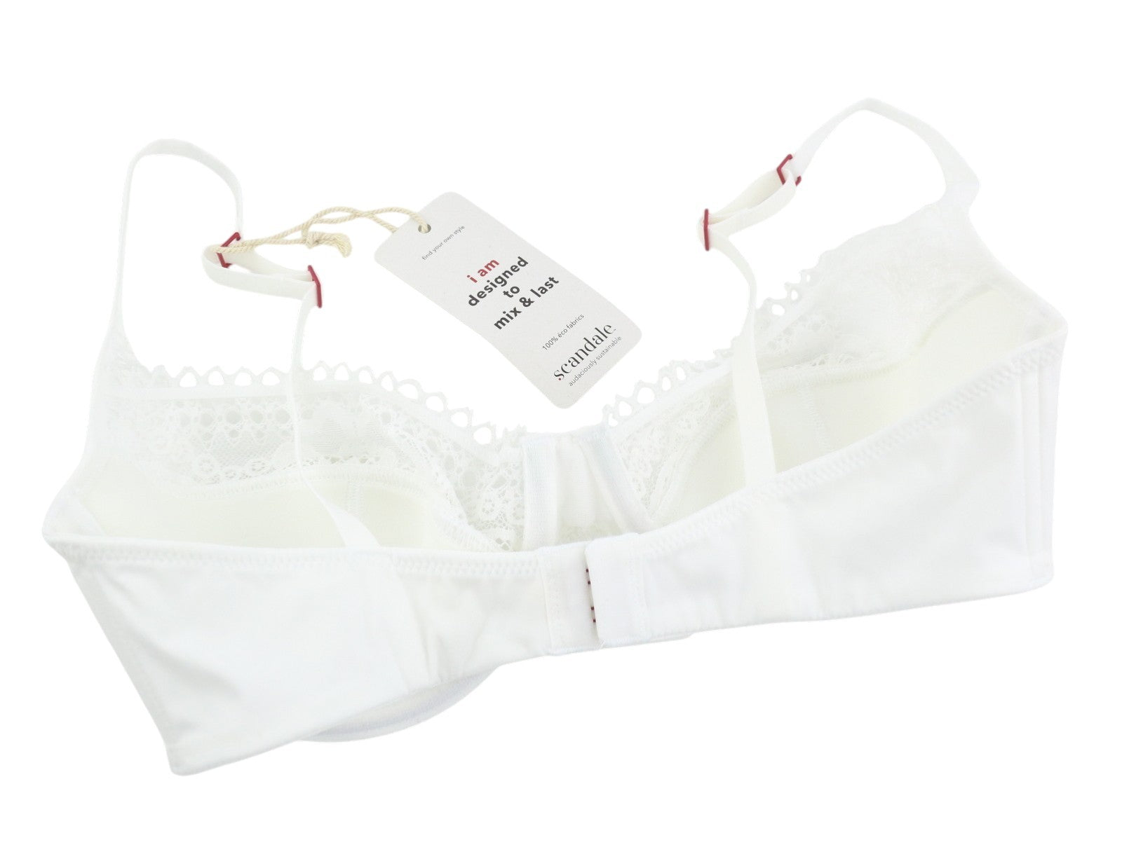 SCANDALE Le Balconet 1/2 Spacer Sensual-Undyed Women Bra 80C White Guipure Laces