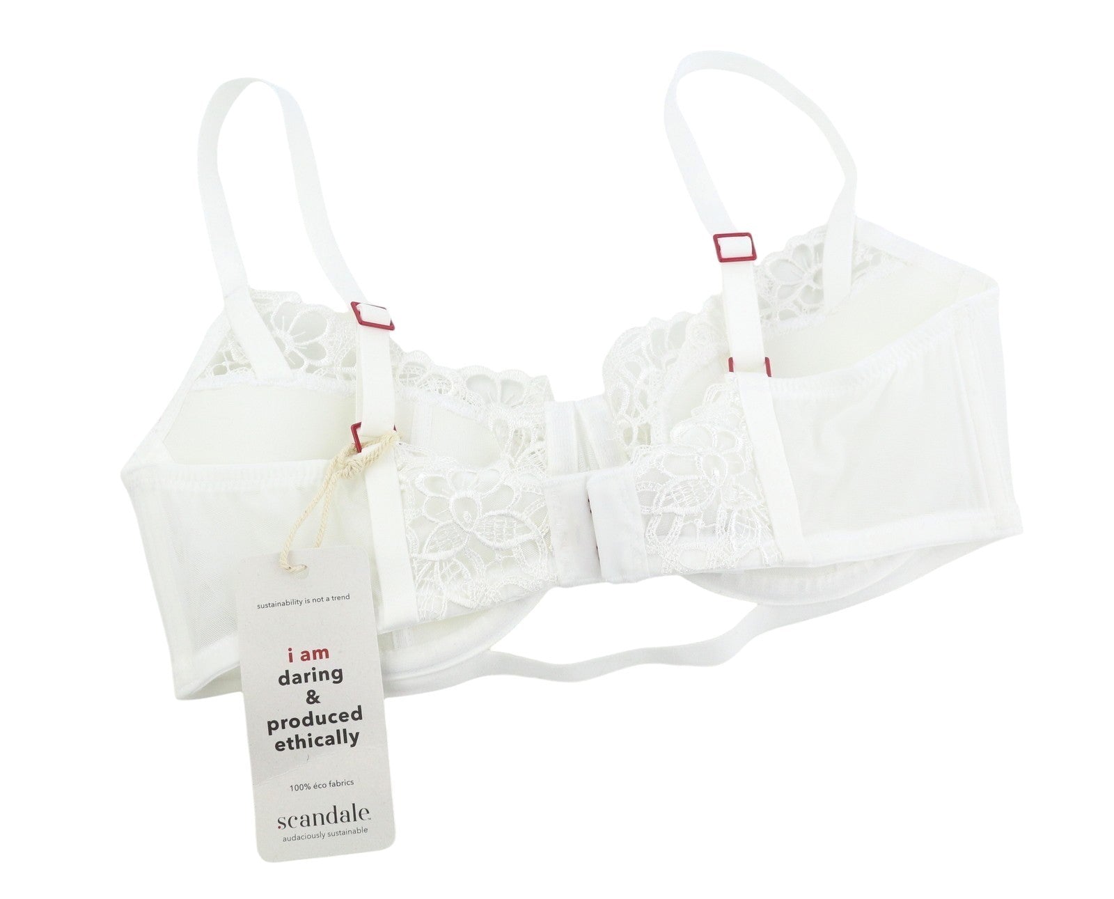 SCANDALE Le Balconet 1/2 Spacer Sublime-Undyed Women Bra 80D White Guipure Laces