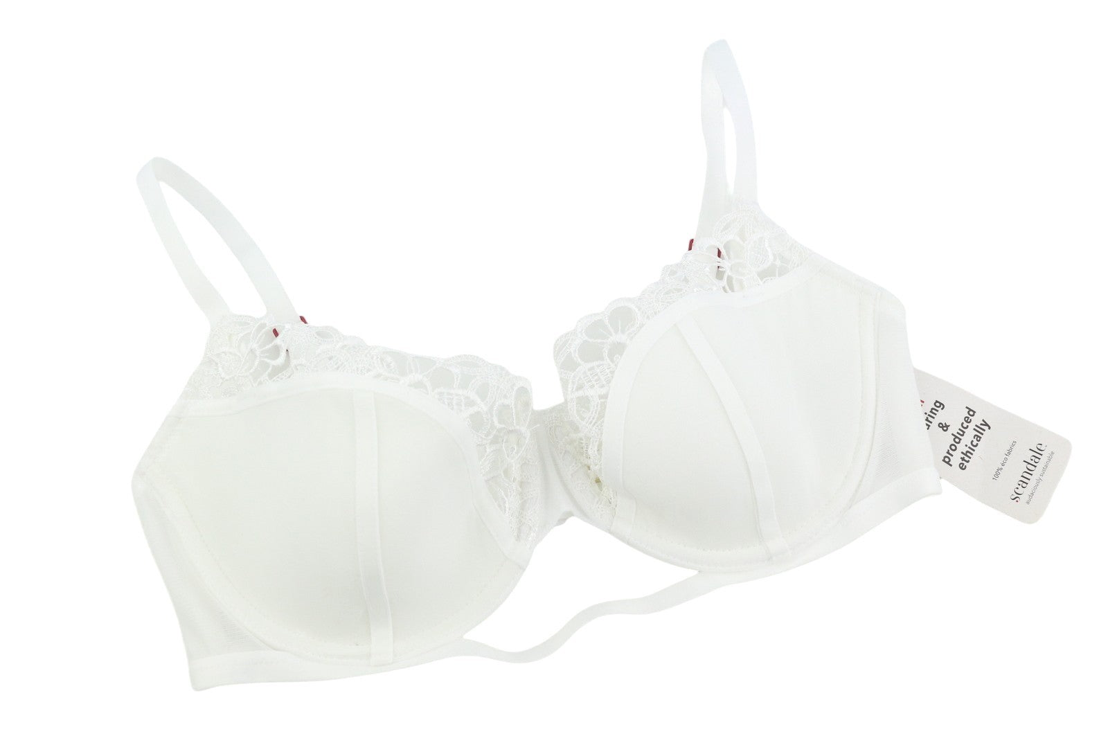 SCANDALE Le Balconet 1/2 Spacer Sublime-Undyed Women Bra 75D White Guipure Laces