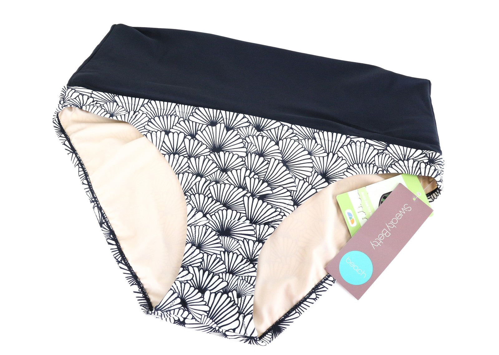 SWEATY BETTY Tranquility Women Swimwear XL White Shell Patterned Bikini Bottom