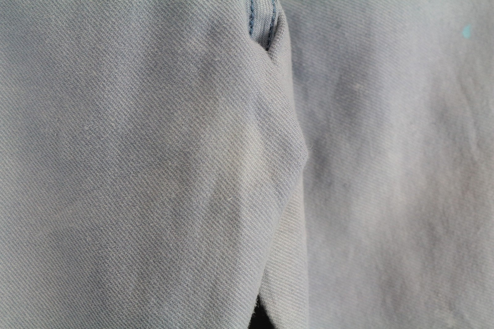 DENHAM Bonnie Women Trousers W26/L28 Wide Blue Linen Cotton Painted Aged Look
