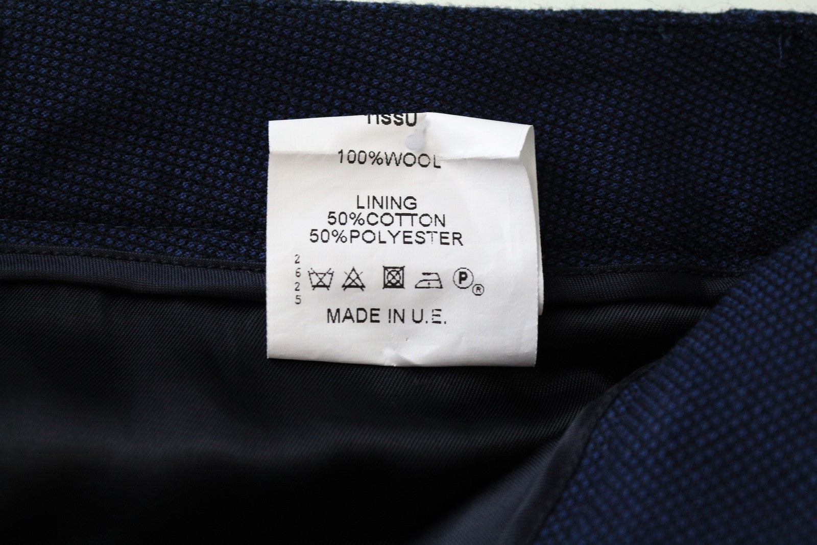 SUITSUPPLY Sina Men Trousers ~W27/L27 Blue Pure Wool Lined Pleated Classic