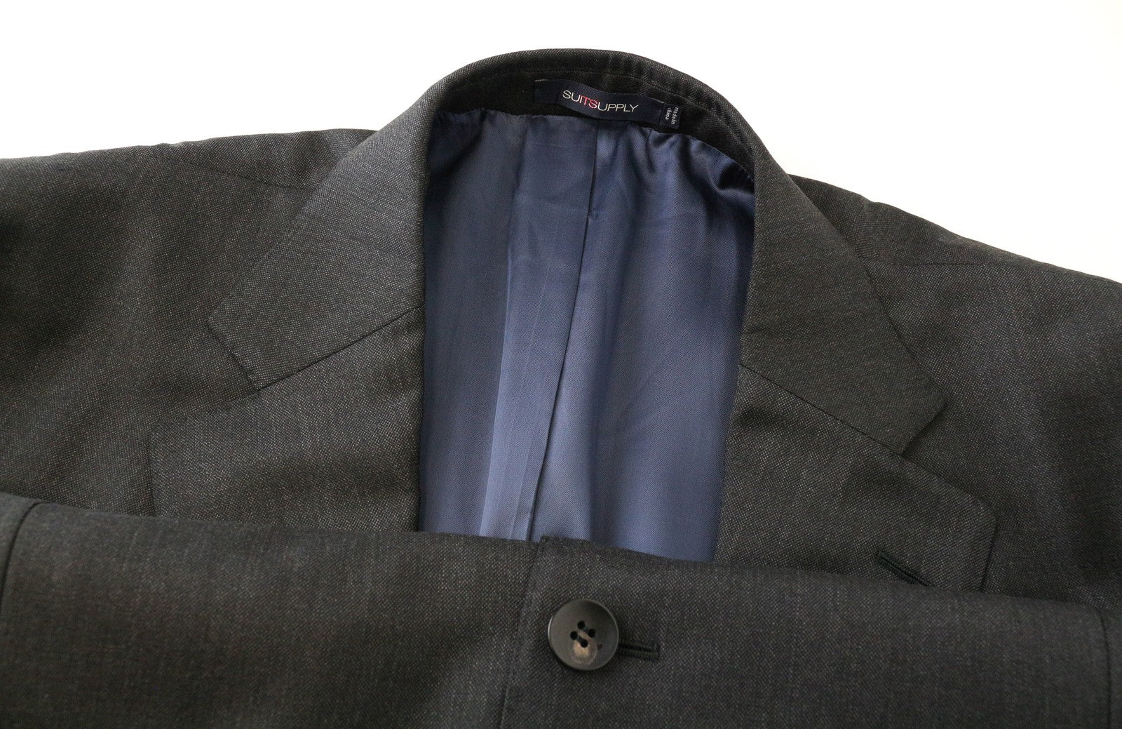 SUITSUPPLY Napoli Men Blazer UK46S Grey Pure Wool Zignone Single Breasted Lined