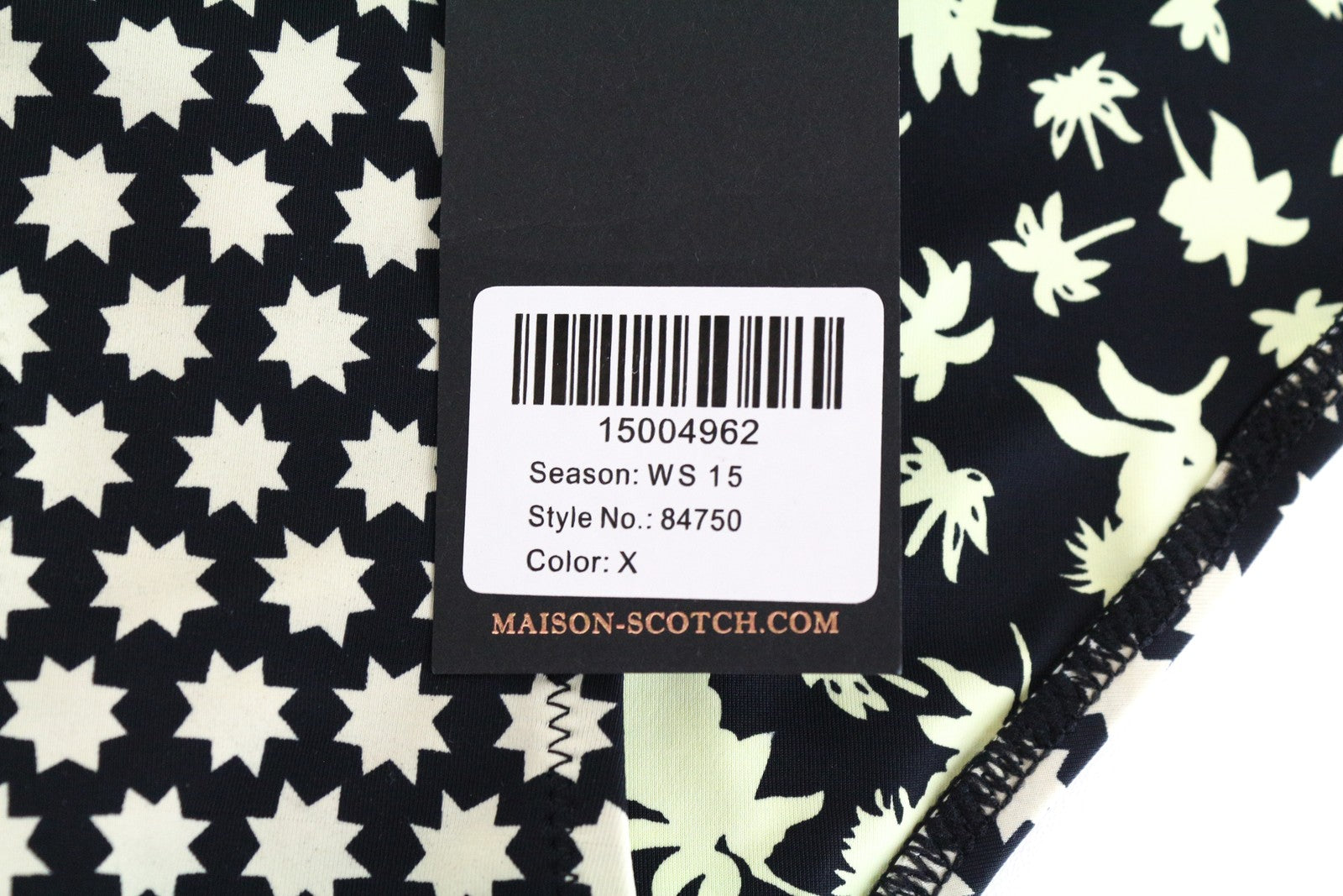 MAISON SCOTCH Women Swimwear ~XS Black Star Patterned Beach Pool Bikini Bottom