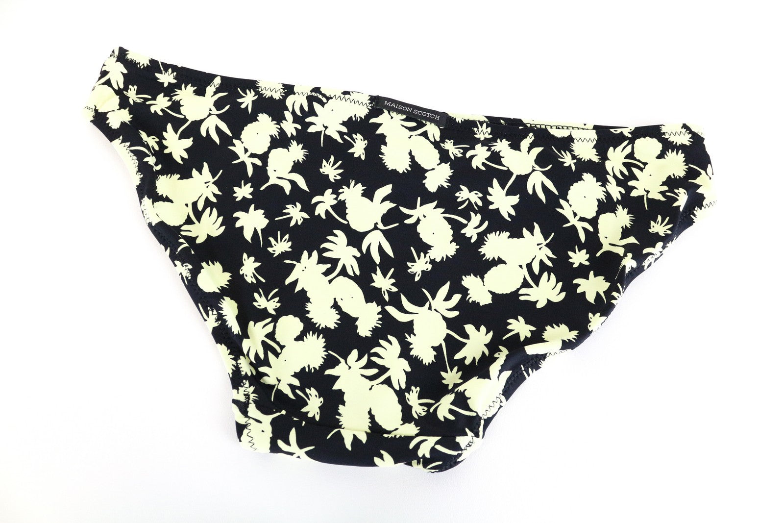 MAISON SCOTCH Women Swimwear ~XS Black Patterned Beach Pool Summer Bikini Bottom
