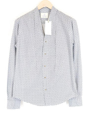 SCOTCH & SODA Ams Couture Men Shirt S White Pure Cotton Patterned Long Sleeve