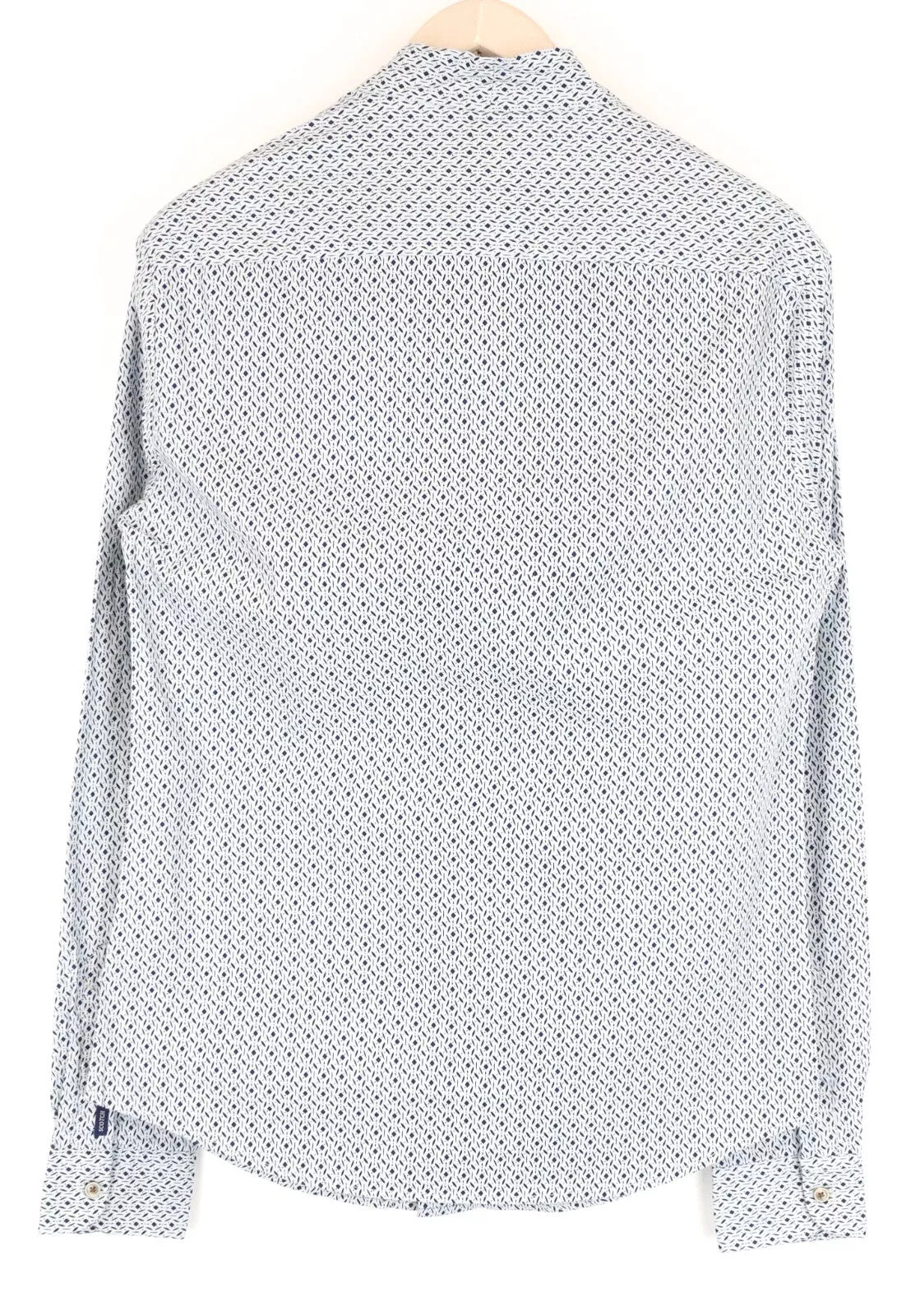 SCOTCH & SODA Ams Couture Men Shirt S White Pure Cotton Patterned Long Sleeve