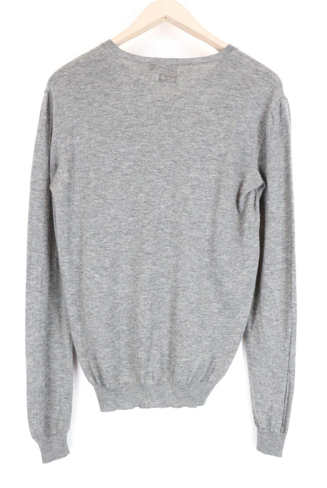 RICHMOND  Men Sweatshirt M/L Grey Pure Wool Ripped Long Sleeved Pullover