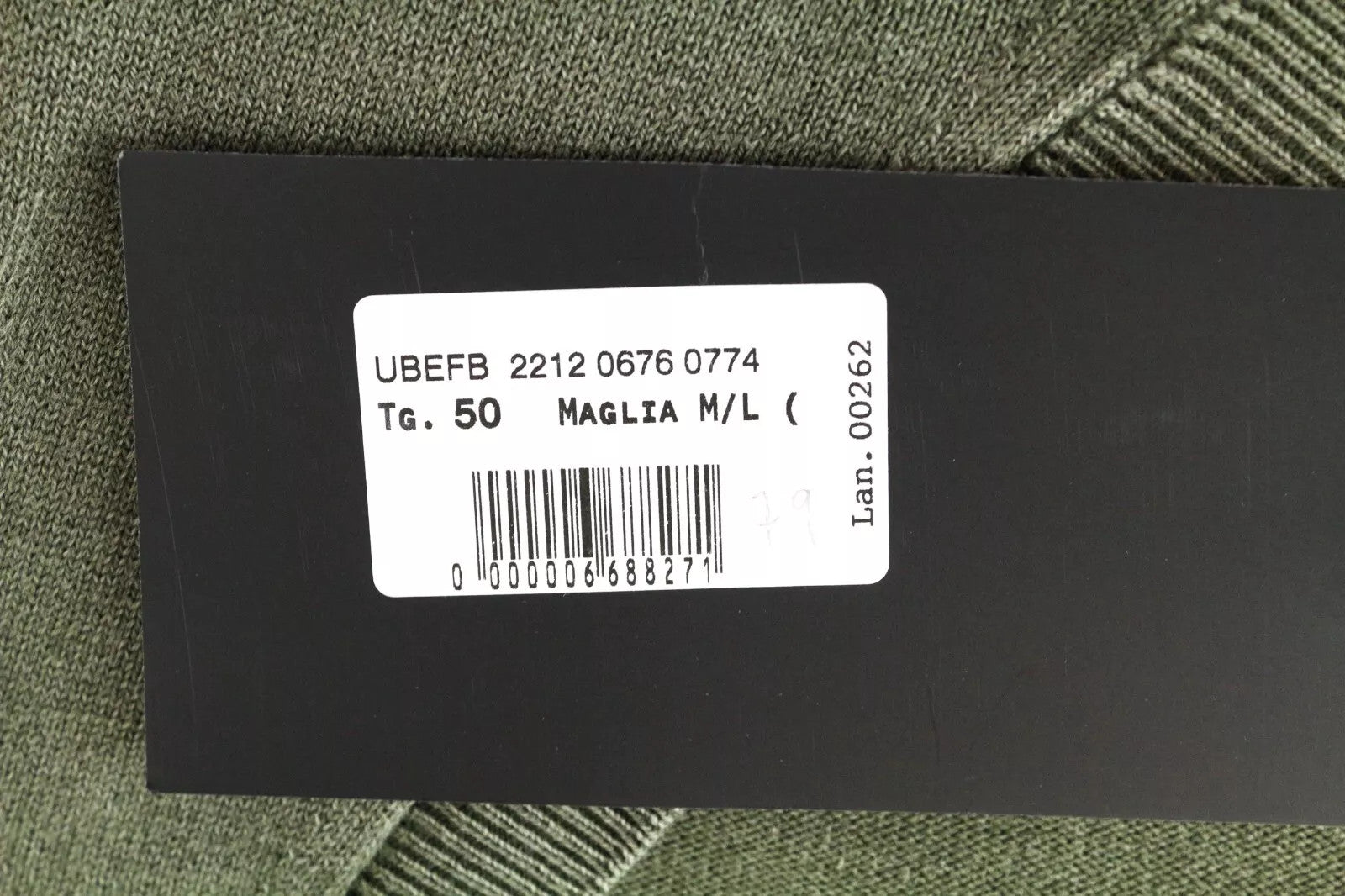 RICHMOND  Men Sweatshirt M/L Green Pure Cotton Long Sleeve V-Neck Pullover