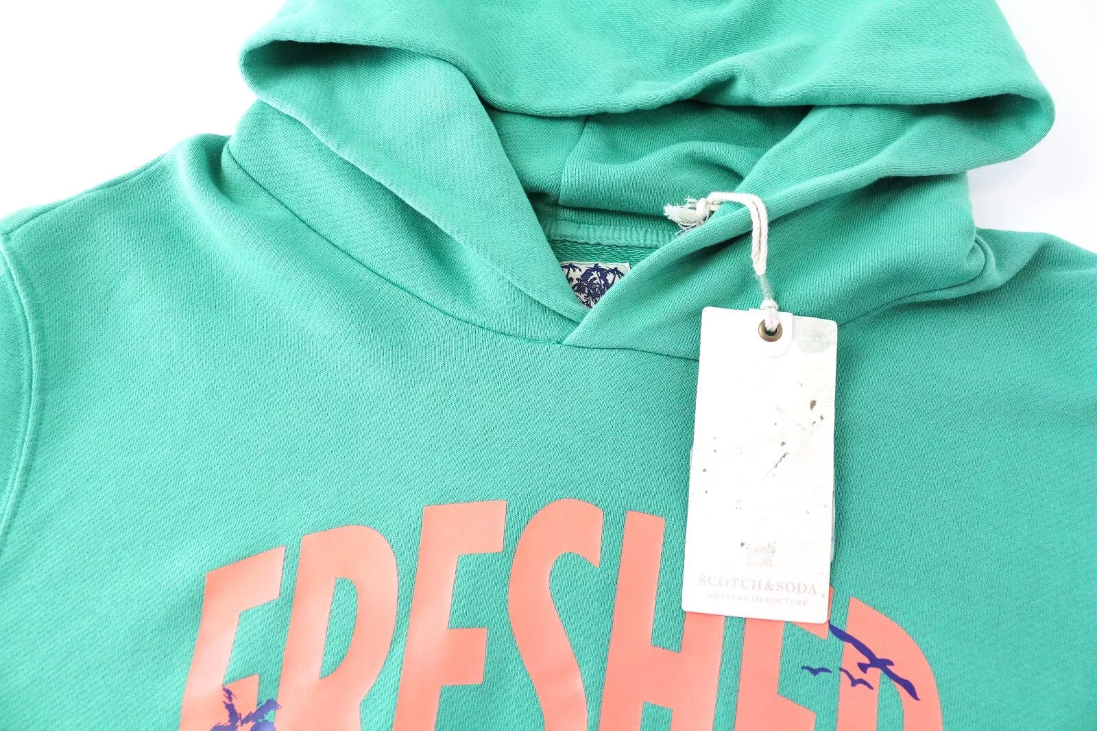 SCOTCH & SODA Ams Couture Men Sweatshirt M Green Pure Cotton Pullover Hoodie
