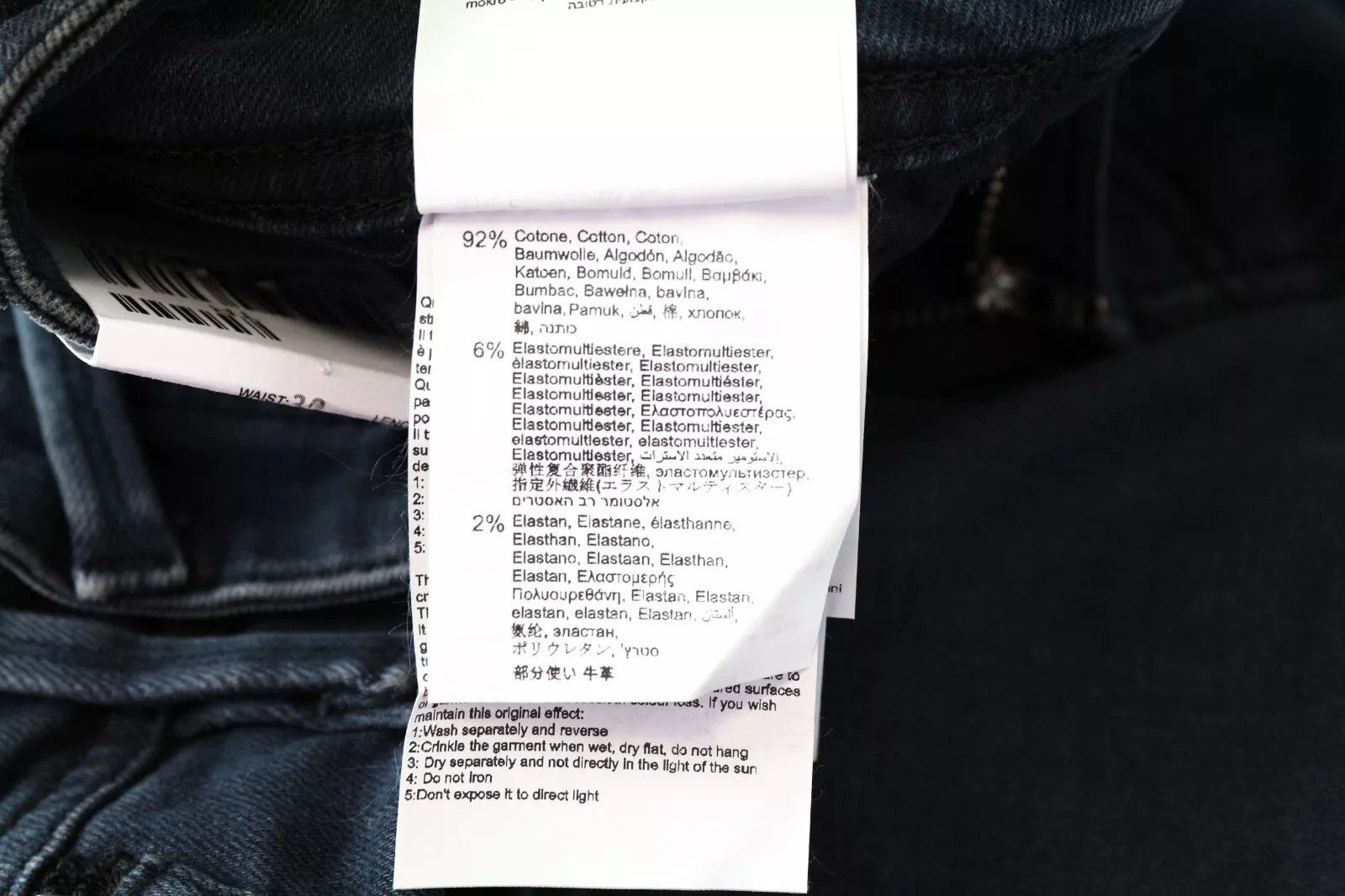 REPLAY Anbass Men Jeans W30/L34 Blue Slim Fit Washed Denim Cotton Stretch