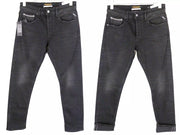 REPLAY Grover Men Jeans W29/L32 Black Straight Wash Cotton Stretch Selvedge