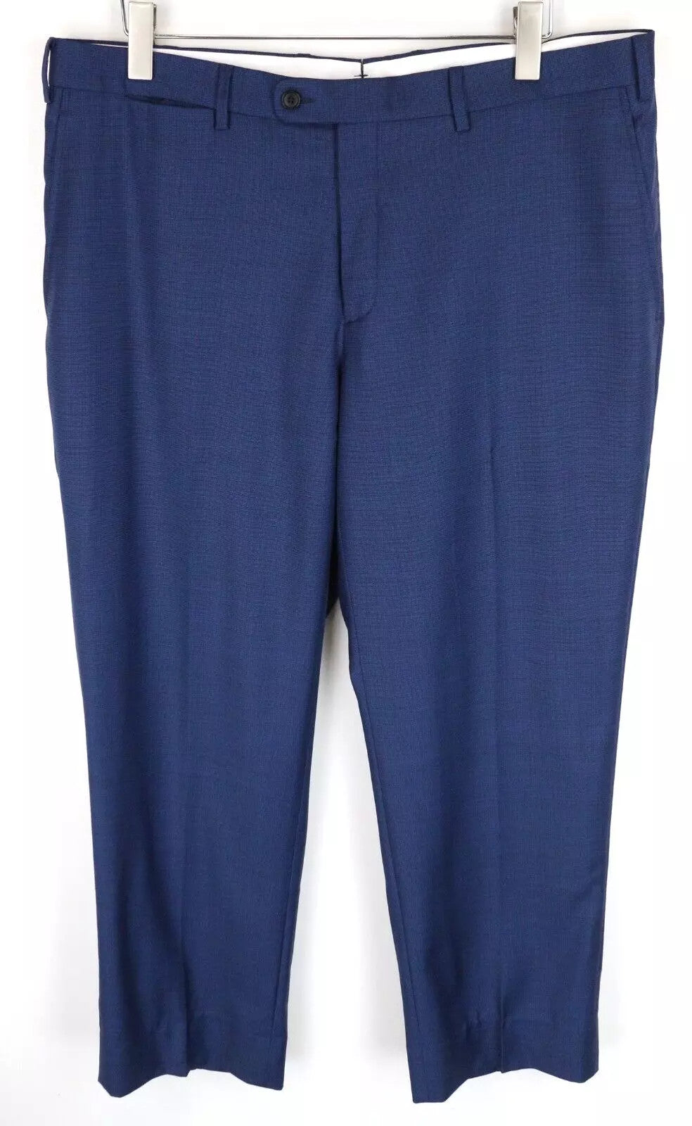 SUITSUPPLY Sienna Men Trousers UK46S Blue Pure Wool Pleated Front Lined