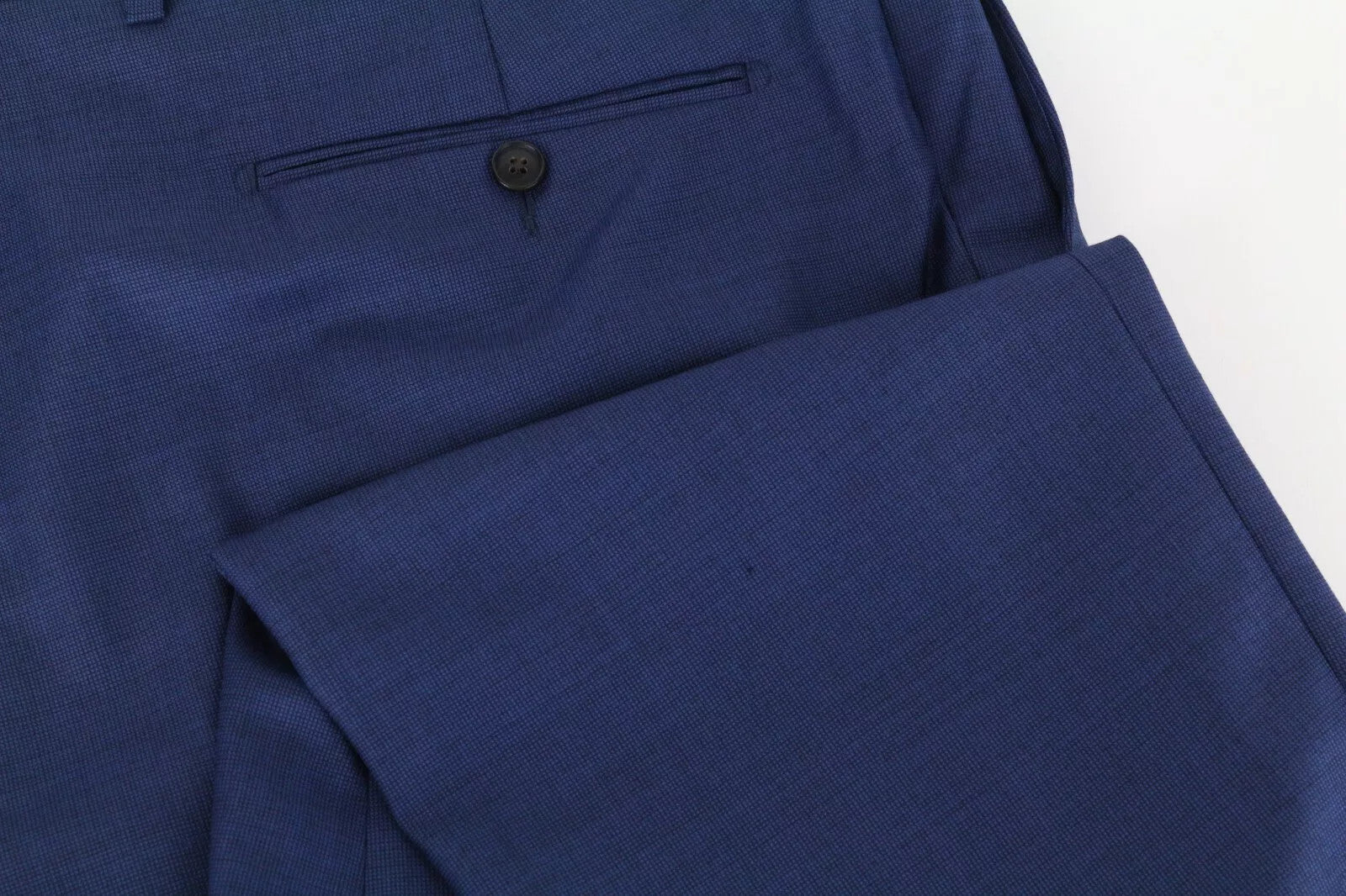 SUITSUPPLY Sienna Men Trousers UK46S Blue Pure Wool Pleated Front Lined