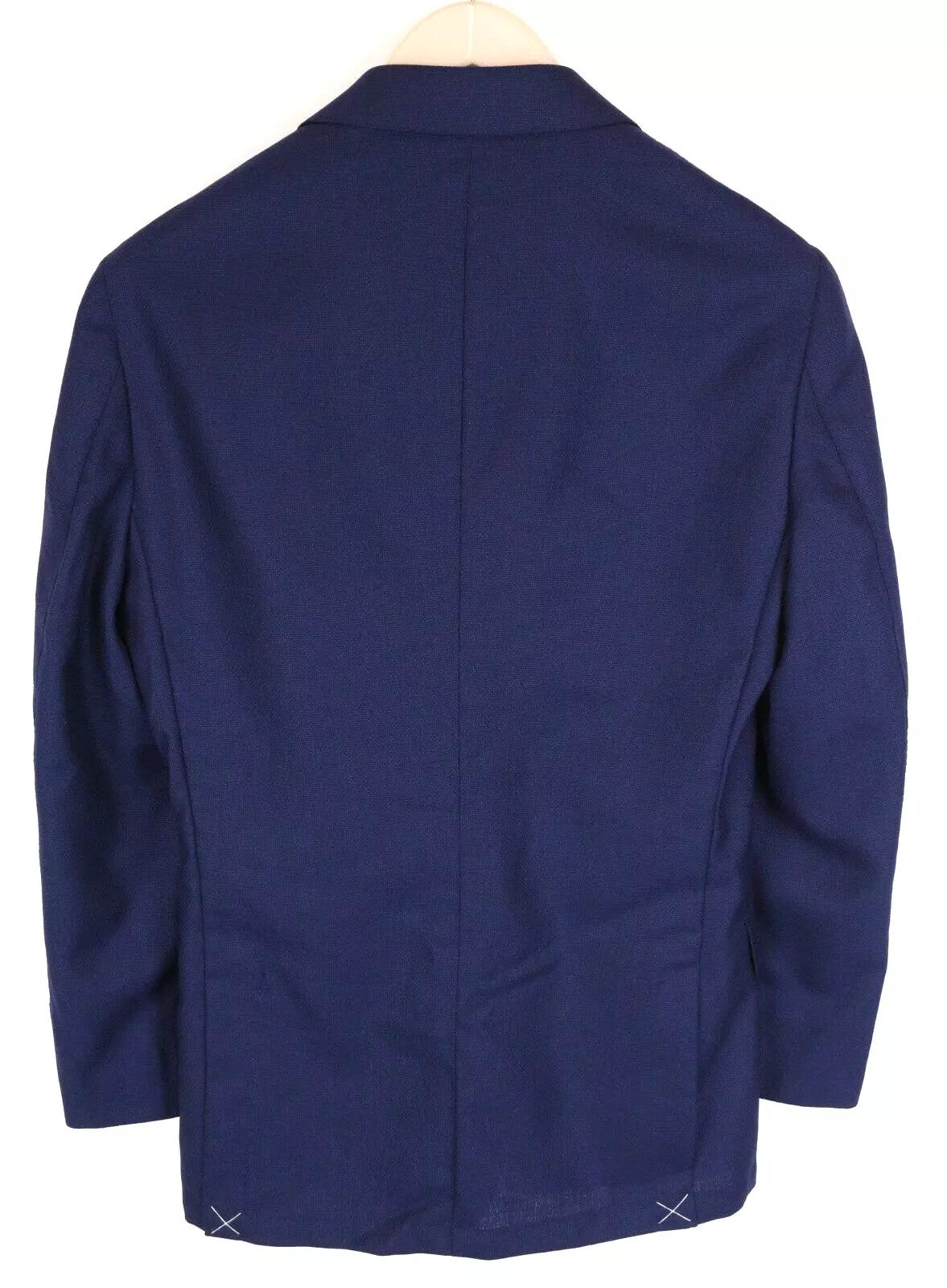SUITSUPPLY Havana Flap Men Blazer UK34R Blue Wool Single-Breasted Notch Lapel