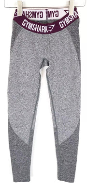 GYMSHARK Women Sport Leggings S Grey Stretch Logo Gym Activewear Pull On