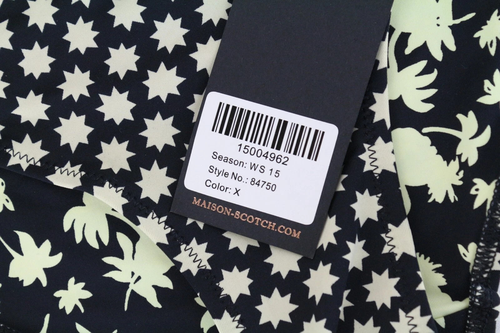 MAISON SCOTCH Women Swimwear ~XS Black Star Pattern Summer Beach Bikini Bottom