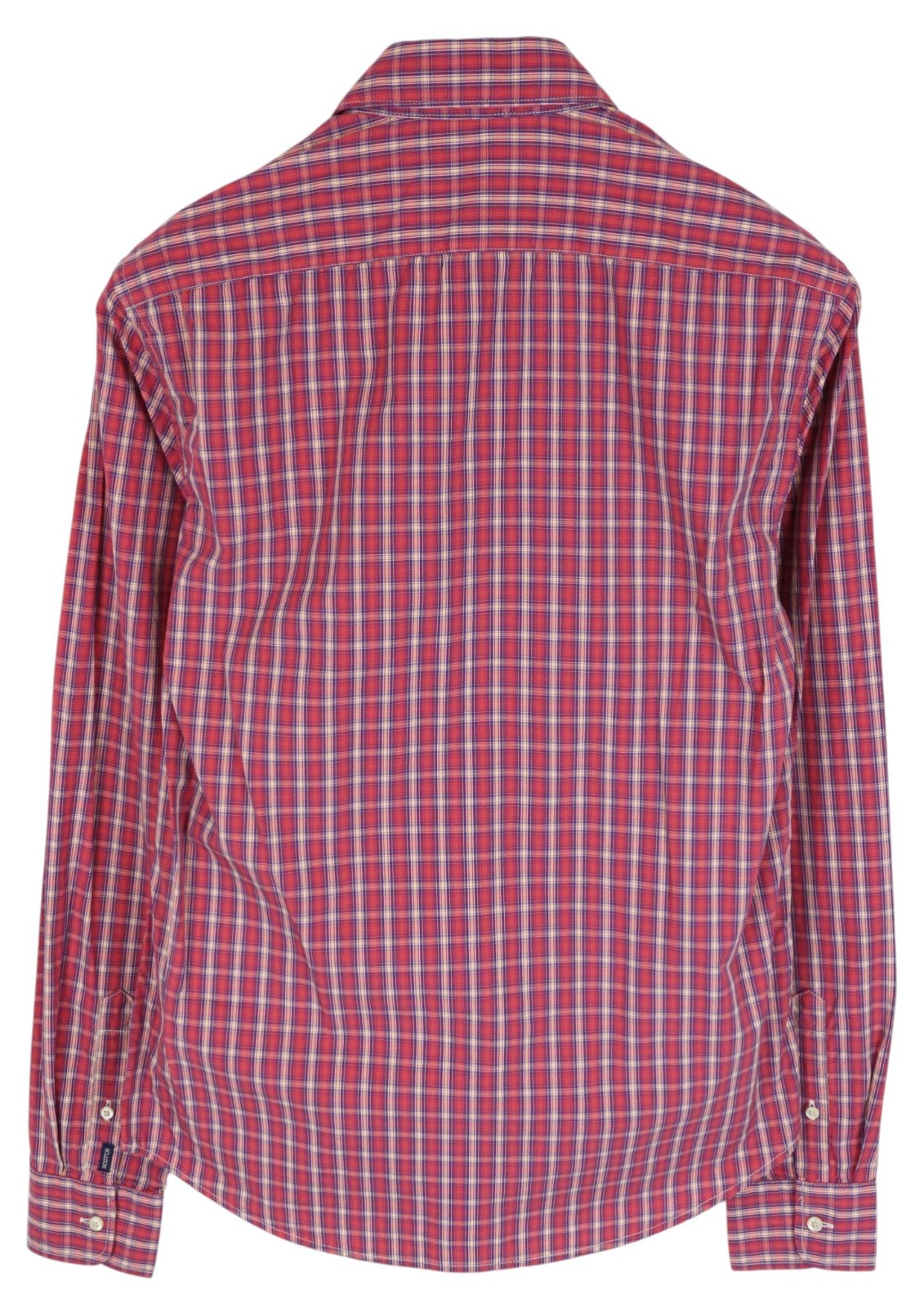 SCOTCH & SODA Ams Couture Men Shirt S Red Pure Cotton Checked Long Sleeved