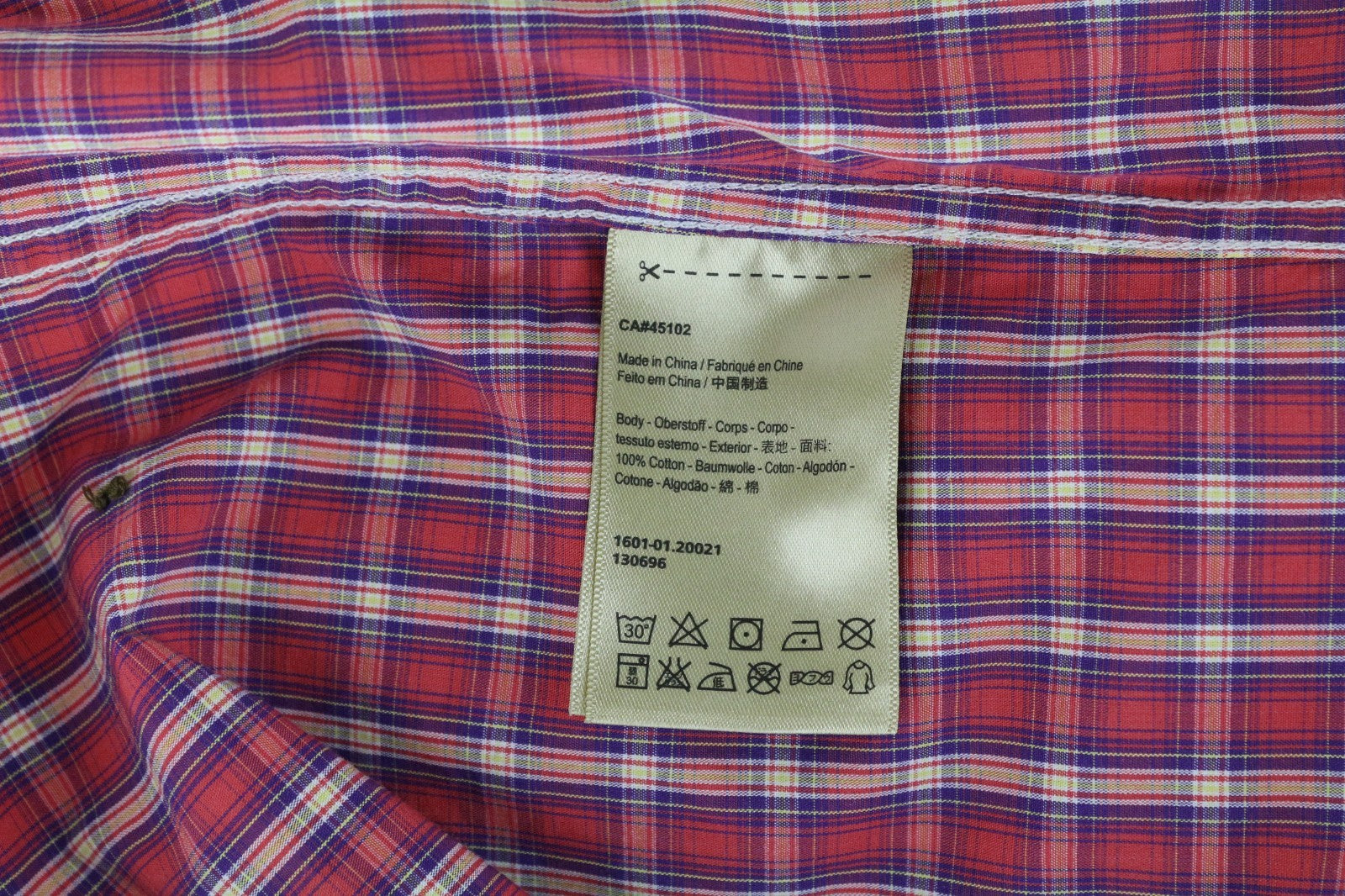 SCOTCH & SODA Ams Couture Men Shirt S Red Pure Cotton Checked Long Sleeved