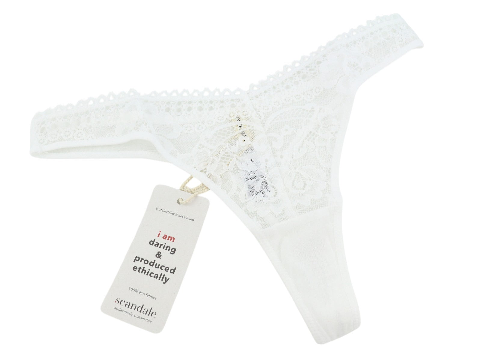 SCANDALE Le String Sensual-Undyed Women Panties M White Delicate Lace 3-Pack
