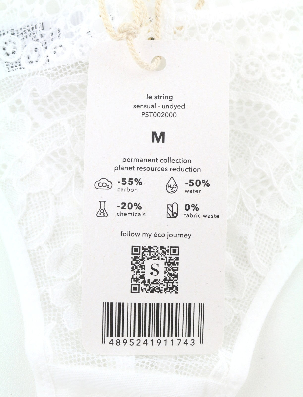 SCANDALE Le String Sensual-Undyed Women Panties M White Delicate Lace 3-Pack