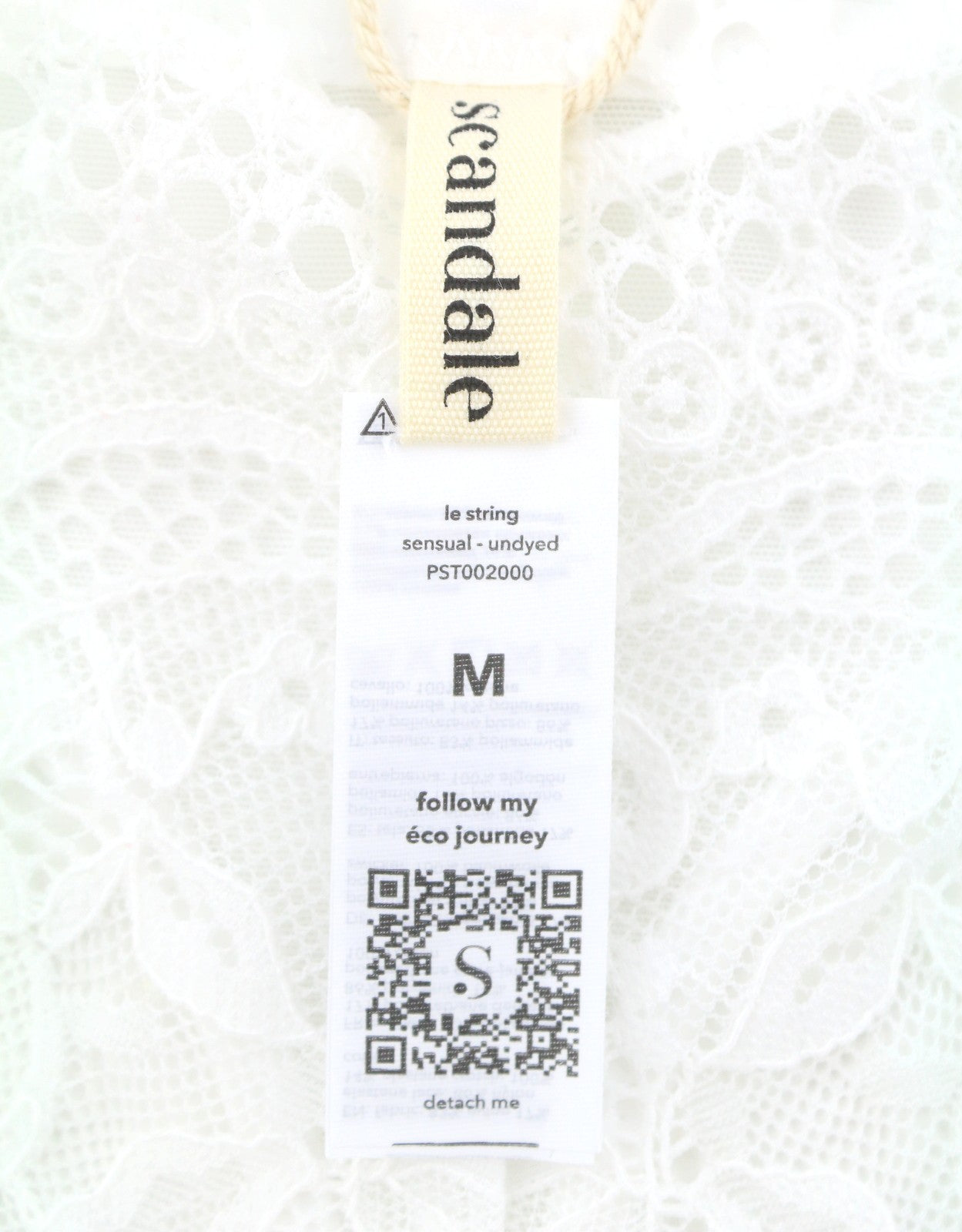 SCANDALE Le String Sensual-Undyed Women Panties M White Delicate Lace 3-Pack