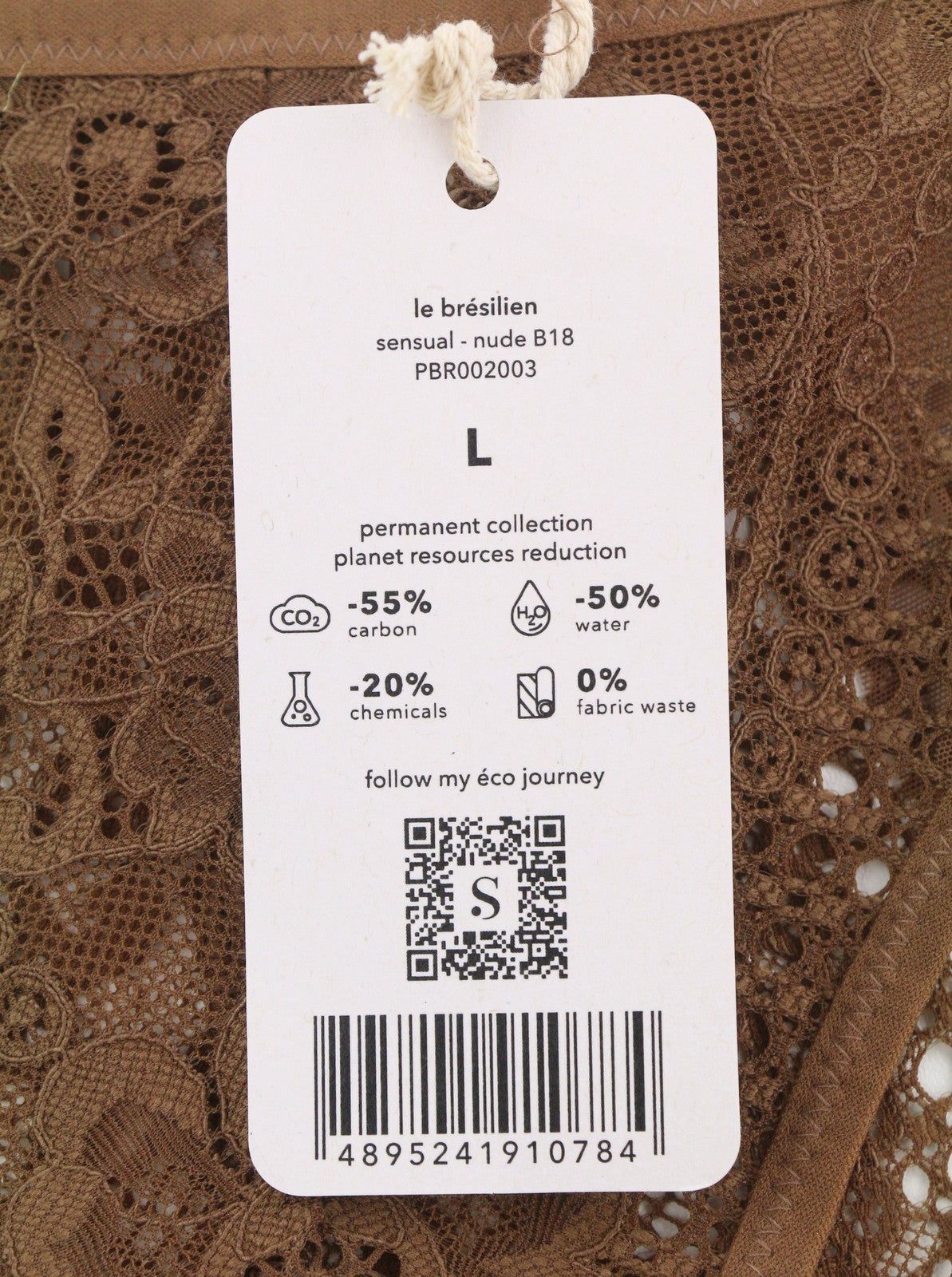 SCANDALE Le Bresilien Sensual-Nude B18 Women Panties L Brown Laces 2-Pack