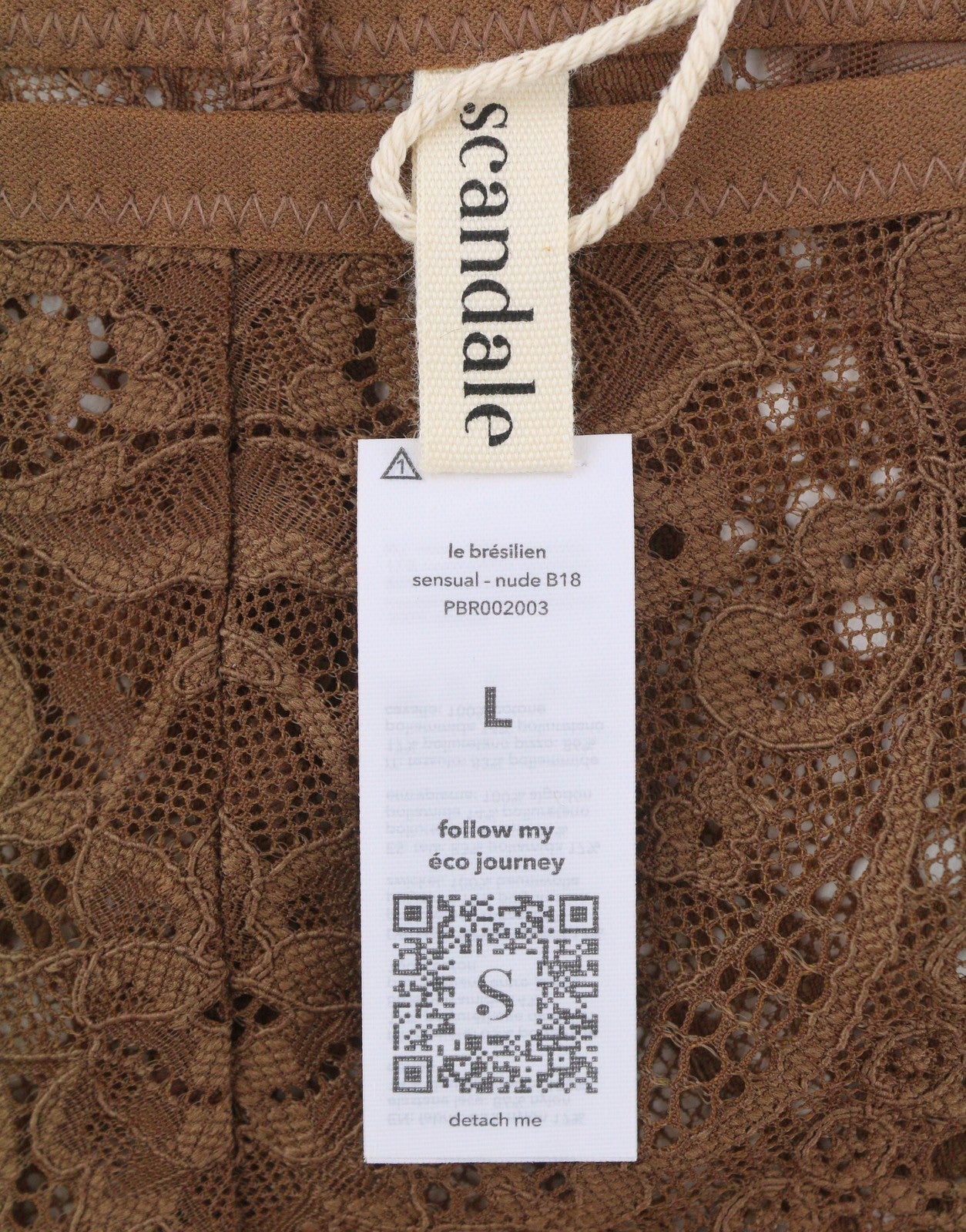 SCANDALE Le Bresilien Sensual-Nude B18 Women Panties L Brown Laces 2-Pack