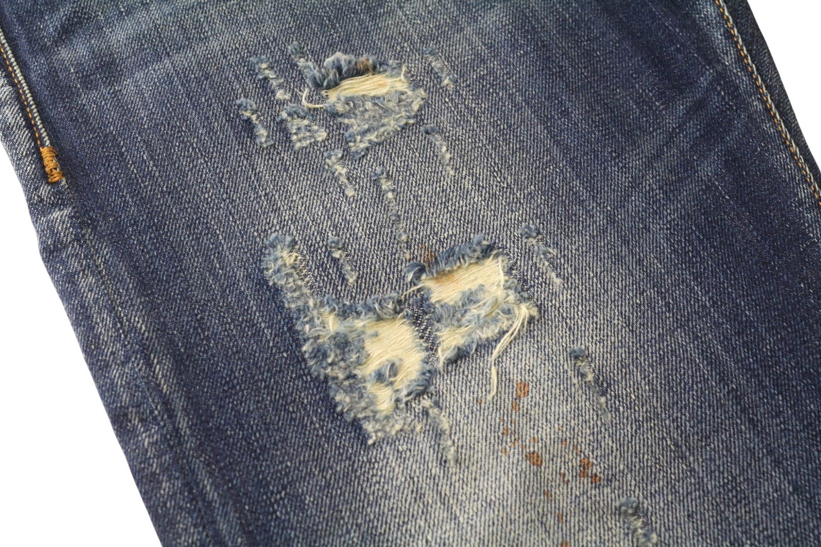 TAKESHY KUROSAWA TK08 Bart Patt Men's Jeans W32 Blue Slim Distressed Non-Stretch